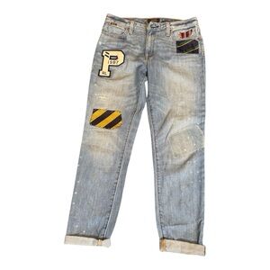 Polo Ralph Lauren Girls Light Blue Distressed Denim Jeans.  Sz 14